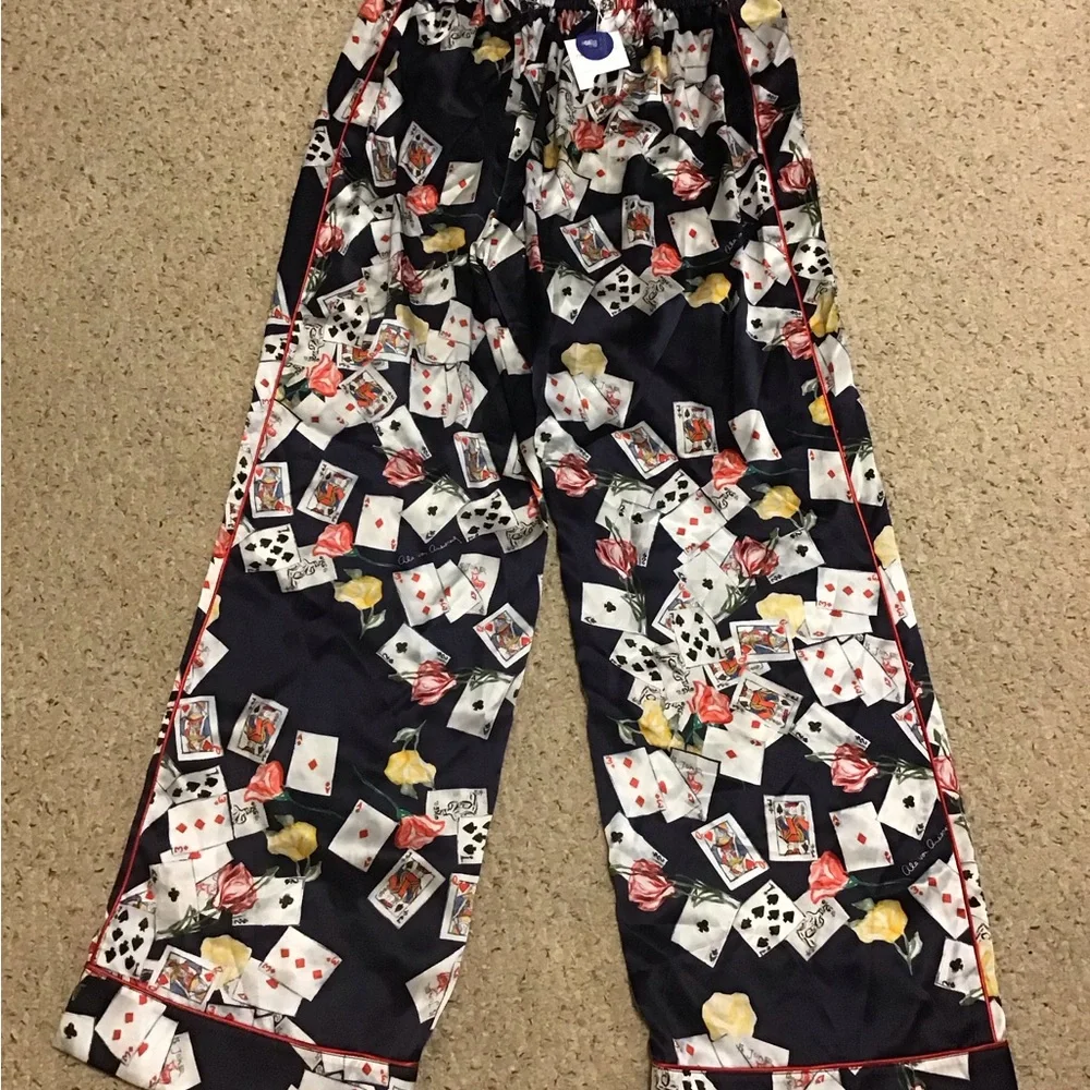 ALA VON AUERSPERG SZ L NWT DEALERS CHOICE SILK PANTS NY DESIGNER BEAUTIFUL